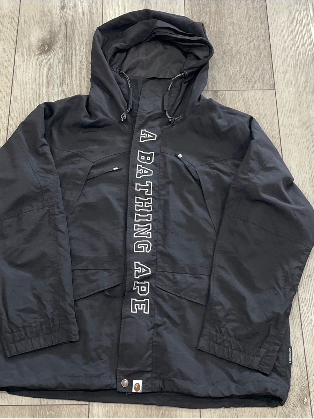 A Bathing Ape Black Hooded Ski Jacket